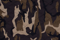 Camouflage-quilt in brown-green nuances with wadding-back