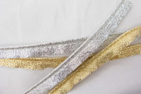 Lurex gold or silver piping