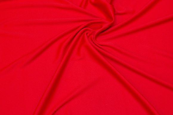 Clear red, lightweight polyesterjersey for dresses etc.