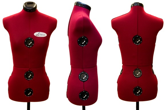 Diana Mannequin, 8 pieces, dark red, small and medium