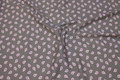 Light grey, woven cotton with pink 25 mm leaf-pattern