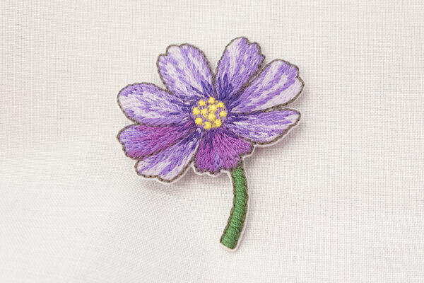 Patch flower purple 4 x 3 cm