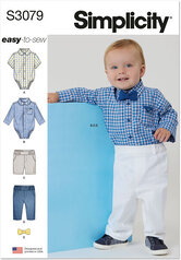Babies´ bodysuits, shorts pants. Simplicity 3079. 