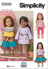 18 inches doll clothes by Carla Reiss. Simplicity 3092. 