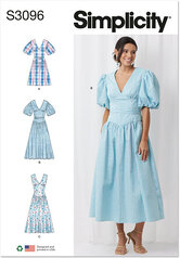 Dress with length sleeve variations. Simplicity 3096. 
