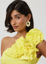 Dress in two lengths with detachable 3d flowers