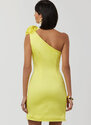 Dress in two lengths with detachable 3d flowers