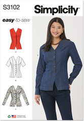 Shirt with sleeve variations. Simplicity 3102. 