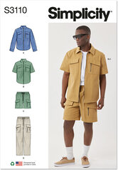 Men´s shirts, shorts pants. Simplicity 3110. 