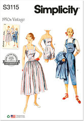Two-piece play suit in two lengths skirt. Simplicity 3115. 