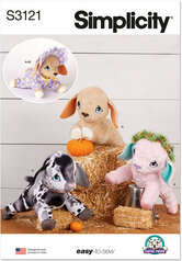 Baby goat plushy accessories by Carla Reiss. Simplicity 3121. 