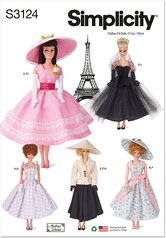 11-12 inches fashion doll clothes by Andrea Schewe. Simplicity 3124. 