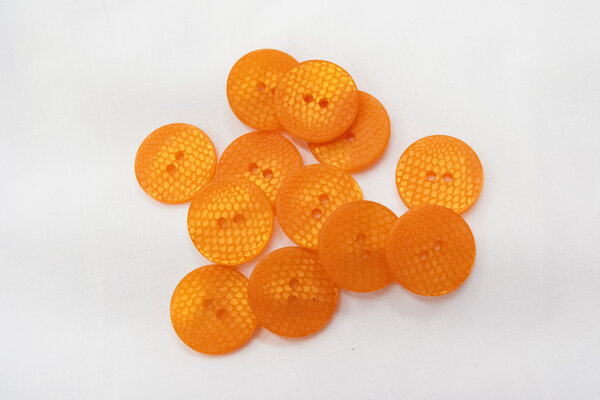 Button crocodile-look orange 1,8cm