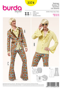 70s Party Suit, Men. Burda 2374. 
