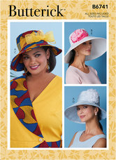 Hats With Ribbon, Flowers and Bow. Butterick 6741. 