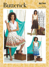 Pleated or Flared Skirts. Butterick 6744. 