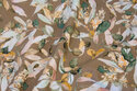 Beige cotton-jersey with light leaves
