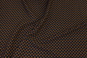 Black blouse viscose with small brown retro-pattern