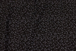 Black cotton with small grey leaves