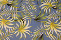 Blue-grey viscose-linen with yellow leaves