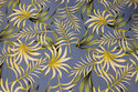 Blue-grey viscose-linen with yellow leaves