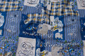 Blue patchwork-cotton with pirate-motifs