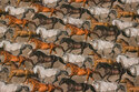 Cotton with ca. 10 cm big horses