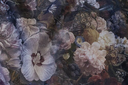 Darkening fabric with flowers in dusty nuances
