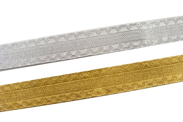 Decoration drape in gold or silver, 20 mm wide