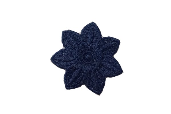Iron-on-patch, dark navy flower ca. 4 cm