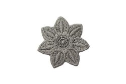 Iron-on-patch, grey flower ca. 4 cm