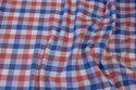 Light skjortetern in light blue and rust with ca. 2 cm checks