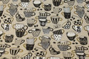 Linen-look with coffee cups
