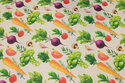 Linen-look with vegetables