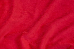 Narrow-corded red baby corduroy in polyester with light stretch