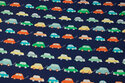 Navy cotton-jersey with ca. 4 cm cars