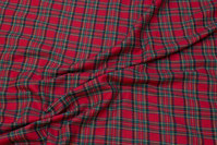 Red-green bomulds-flannel with small clan checks