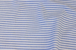 Soft recycled cotton in light blue and off white with ca. 5 mm stripes