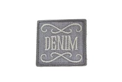 Grey denim patch 4x4cm