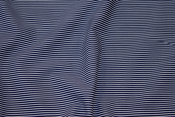 Very narrow-striped cotton in navy and white 