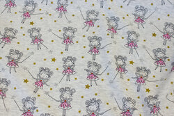 Winter-sweatshirt-fabric in light speckled grey with ca. 4 cm princesses