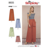 Pull-on skirt and pants. Simplicity 8605. 