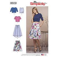 Skirts and Knit Tops. Simplicity 8609. 