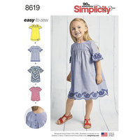 Childs Easy to Sew Dresses. Simplicity 8619. 