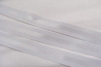 Light grey ribbon with shiny stripe 2,6cm