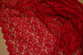 Red dress-lace-fabric with scallop edge in both sides