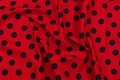 Strong red cotton with big black dots