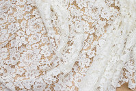White dress-lace-fabric with scallop edge in both sides