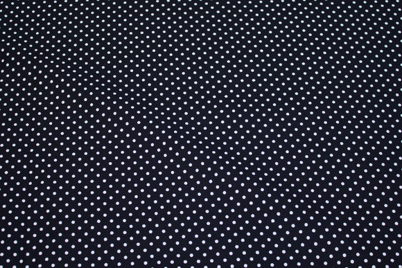 Black patchwork-cotton with 2 mm white dot