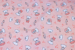 Firm cotton in light salmon-colored with 4 cm teddies